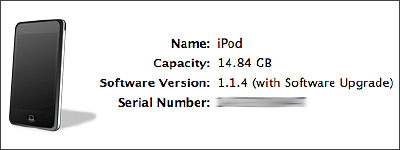 iPod Touch 1.1.4 with Software Update